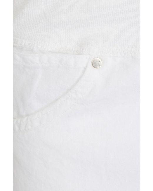 120% Lino White Linen Shorts for men