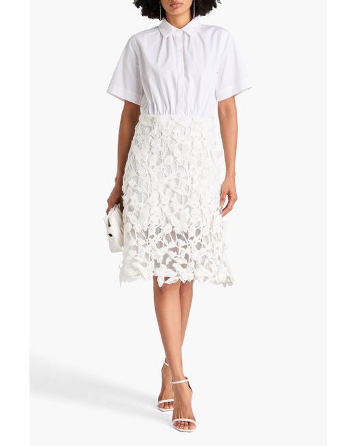 knee length dresses for ladies Simkhai Guipure Lace Belted Midi Dress main image 0