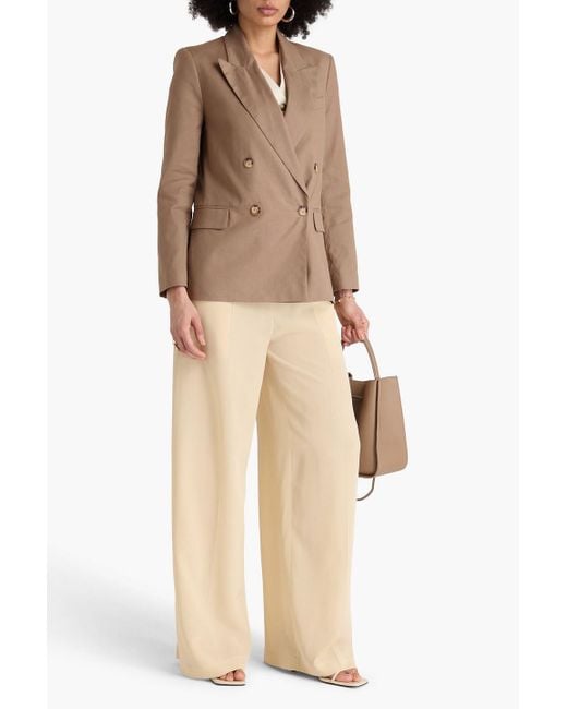 Joseph Brown Jaden Double-Breasted Linen-Blend Twill Blazer