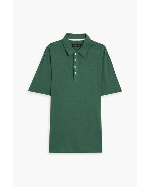 Rag & Bone Green Linen And Cotton-blend Polo Shirt for men