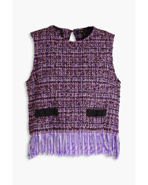 Maje Purple Tweed Top