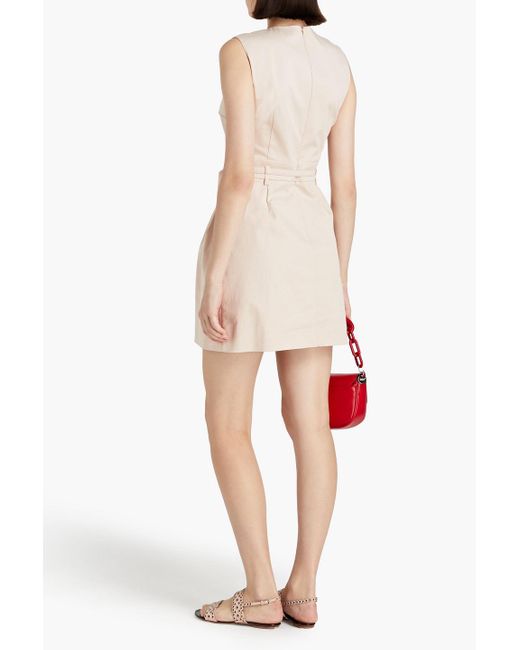 RED Valentino Natural Belted Cotton-blend Twill Mini Dress