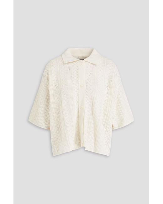 Holzweiler White Crochet-knit Cotton Shirt