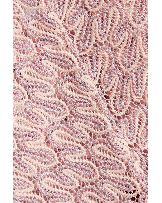 Missoni Pink Cropped neckholder-strickoberteil in häkeloptik