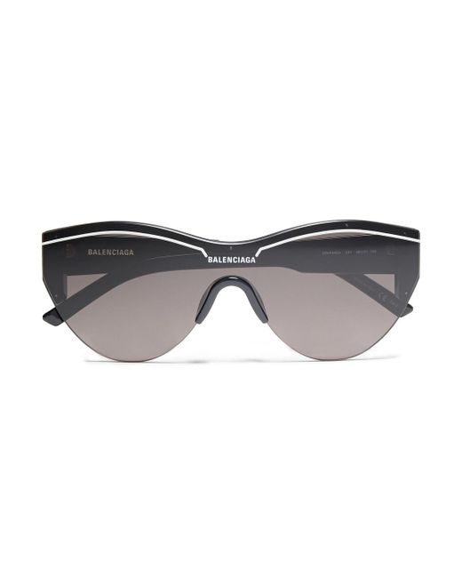 Balenciaga Black Oval-frame Acetate Sunglasses