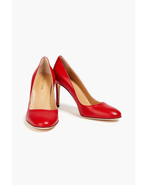 Sergio Rossi Red Leather Pumps