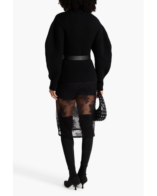 Jil Sander Black Ribbed Wool Sweater