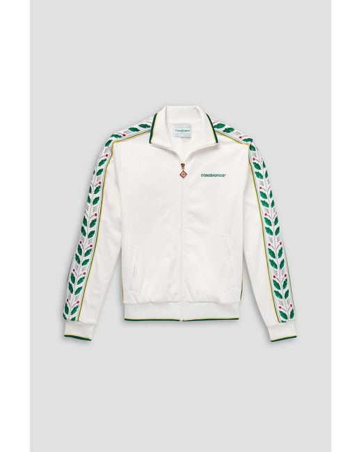 Casablanca White Laurel Logo-Embroidered Jersey Track Jacket for men