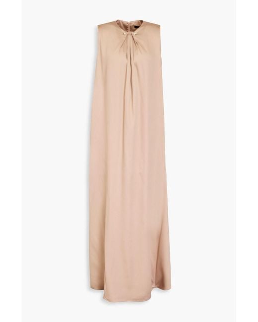 Mother Of Pearl Natural Embellished Tml-blend Satin-twill Maxi Dress