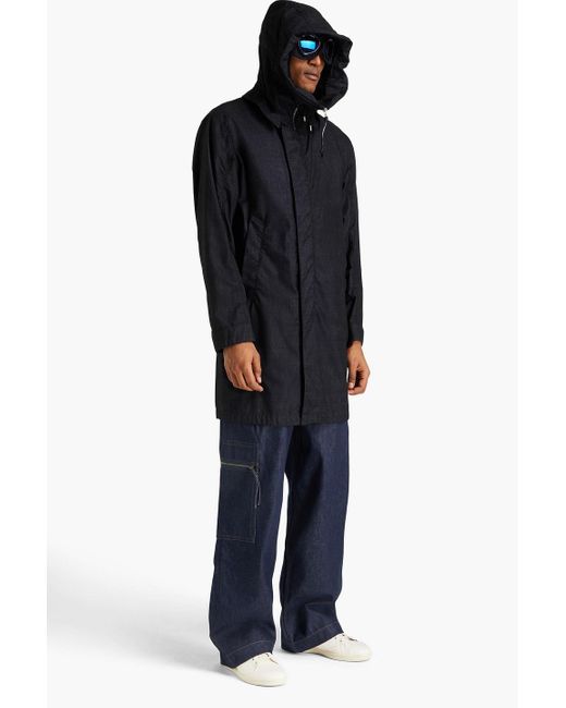 Emporio Armani Blue Printed Wool-twill Raincoat for men