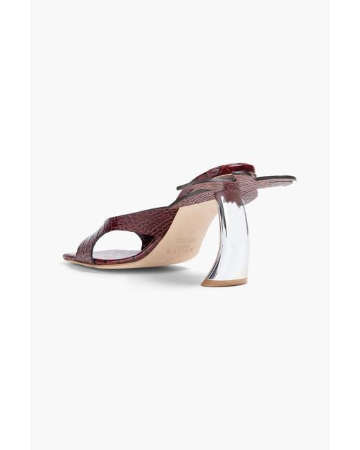 A.W.A.K.E. MODE Brown Chiara Croc-Effect Leather Sandals