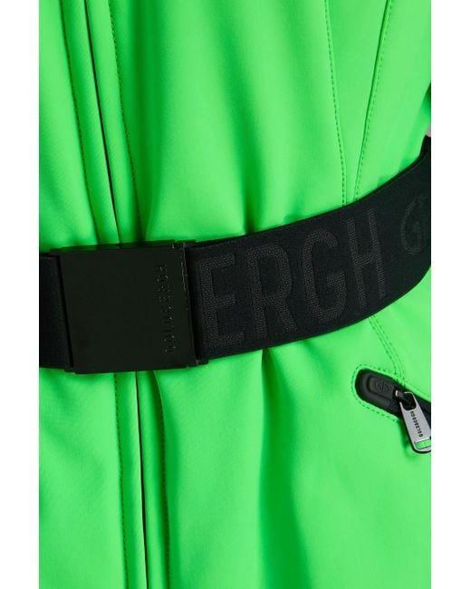 Goldbergh Green Hida Belted Neon Down Ski Jacket