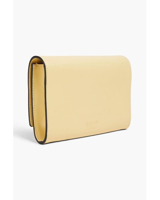 Red(v) Natural Bow-detailed Leather Clutch