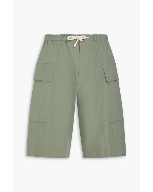 Jil Sander Green Cotton-poplin Cargo Shorts for men