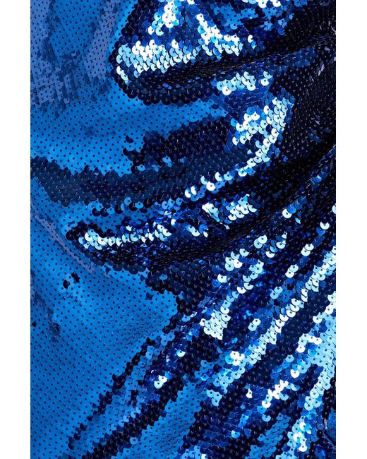 Ronny Kobo Blue Jo minikleid aus webstoff mit wickeleffekt, pailletten und rückenausschnitt