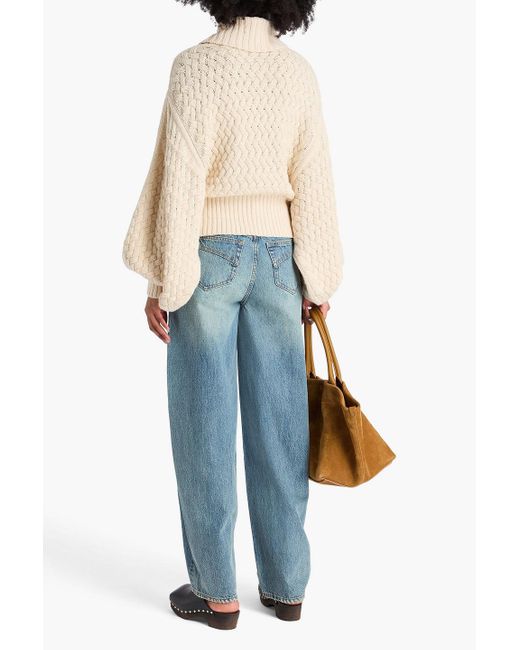 Zimmermann Natural Cable-Knit Wool And Cotton-Blend Turtleneck Sweater