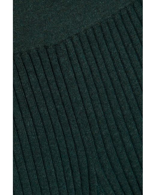 The Range Green Ribbed-knit Flared Pants