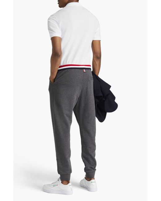 Thom Browne Gray Striped French Cotton-terry Track Pants for men