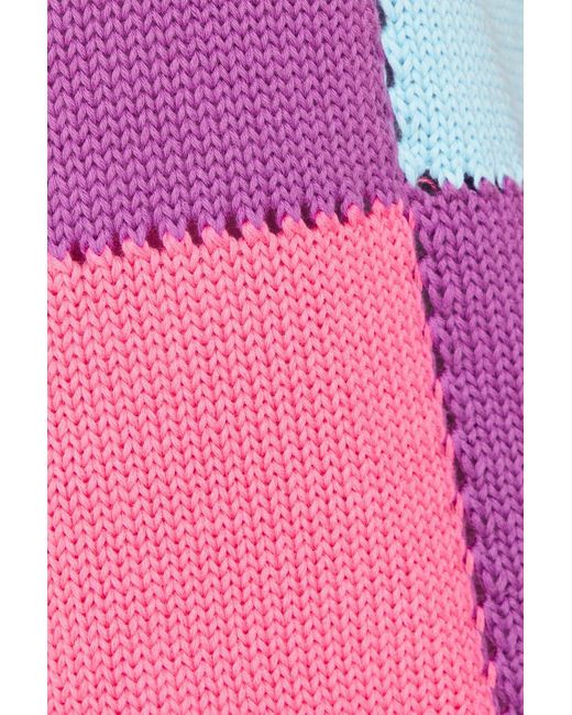 Moschino Pink Cardigan aus baumwolle in patchwork-optik
