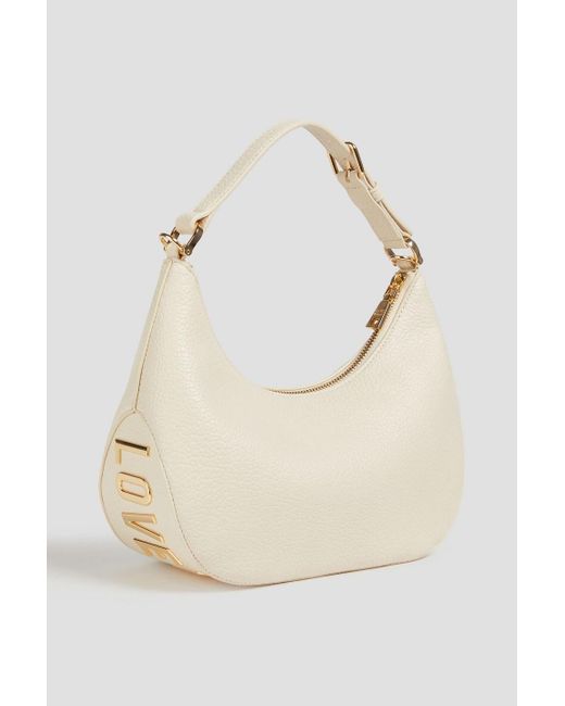 Love Moschino Natural Faux Textured Leather Shoulder Bag