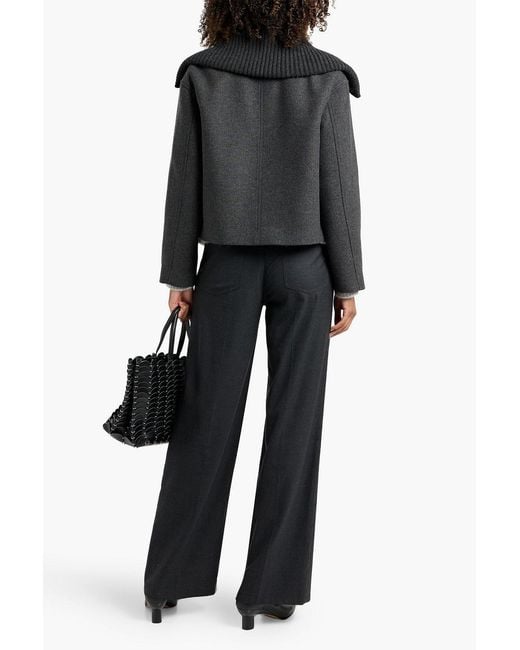 Theory Black Wool-Blend Twill Jacket