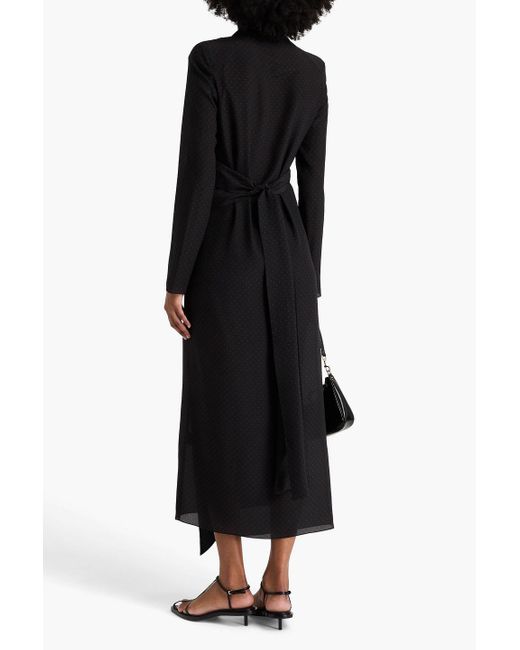 Petar Petrov Black All The Way Polka-Dot Silk Crepe De Chine Midi Wrap Dress