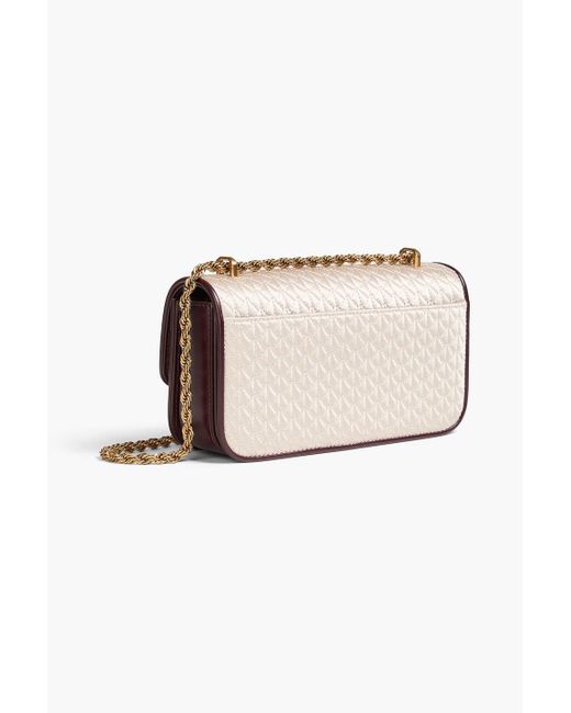 Tory Burch White Eleanor gesteppte schultertasche aus satin