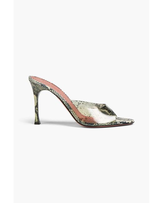 AMINA MUADDI Multicolor Alexa Snake-Print Pvc Mules