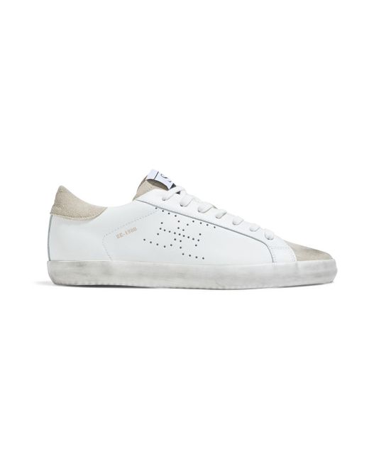 Sam Edelman Aubrie Suede-paneled Perforated Leather Sneakers in White ...