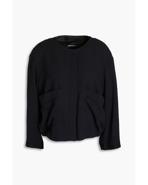Emporio Armani Black Cropped Crepon Jacket