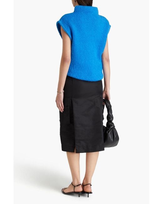 Tibi Blue Mohair-blend Turtleneck Vest