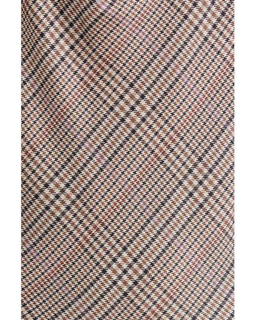 Vince Gray Houndstooth Silk-satin Crepe Top