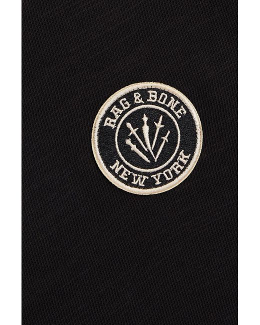 Rag & Bone Black Appliquéd Cotton-jersey T-shirt for men