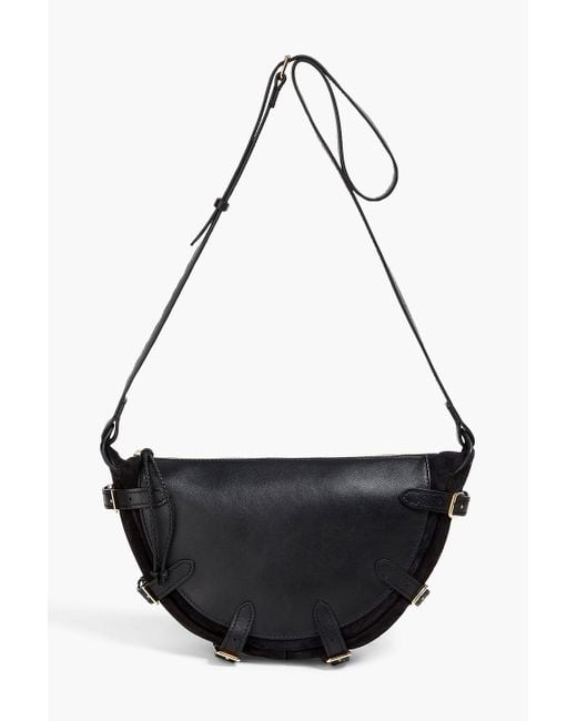 Altuzarra Black Play Mini Buckled Leather And Suede Shoulder Bag