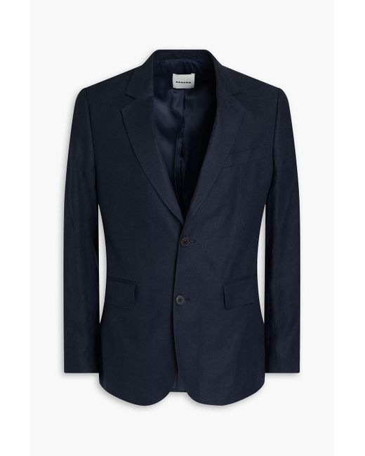 Sandro Blue Linen Suit Jacket for men