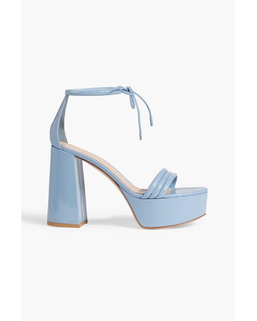 Gianvito Rossi Blue Patent-leather Platform Sandals