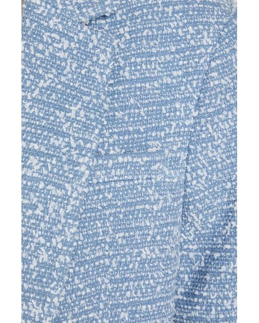 REMAIN Birger Christensen Blue Cropped Cotton-blend Tweed Blazer