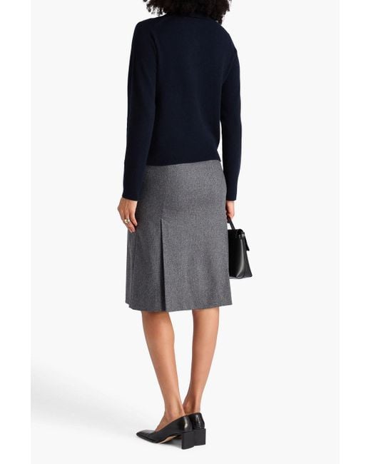 Vince Blue Wool And Cashmere-Blend Polo Sweater