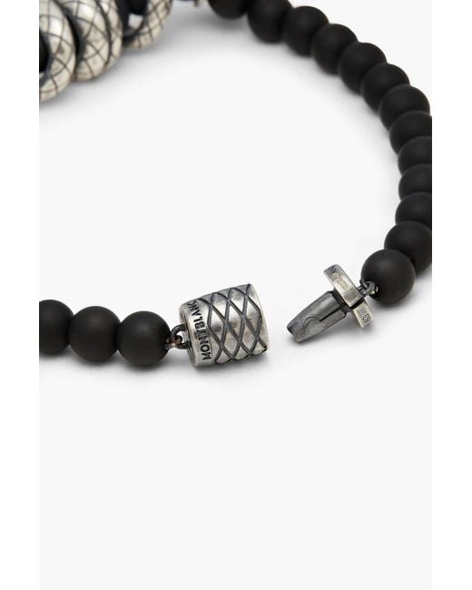 Montblanc Black Silver-tone Onyx Bracelet for men