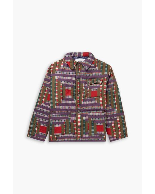 Bode Red Log Cabin Patchwork Checked Cotton Jacket for men