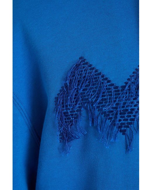 Missoni Blue Embroidered Cotton-fleece Hoodie for men
