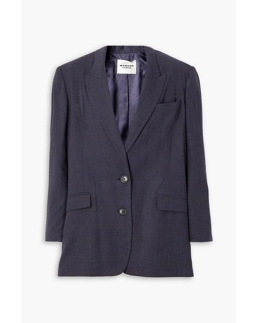 Isabel Marant Blue Precious Checked Wool-blend Blazer