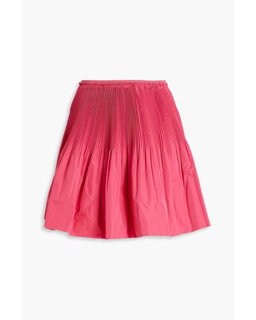 RED Valentino Pink Gathered Plissé-taffeta Mini Skirt
