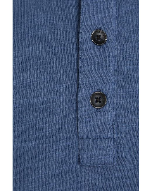 Rag & Bone Blue Slub Cotton-Jersey Henley T-Shirt for men