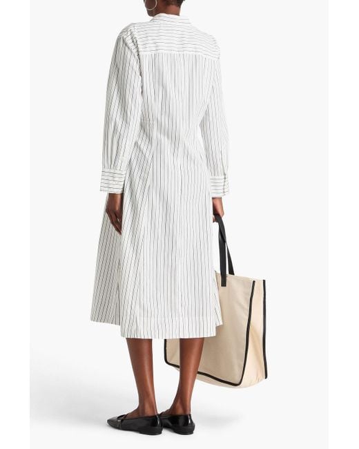 Alex Mill White Jules gestreiftes hemdkleid aus popeline aus einer baumwollmischung in midilänge
