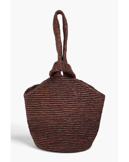 Sensi Studio Brown Toquilla Straw Bucket Bag