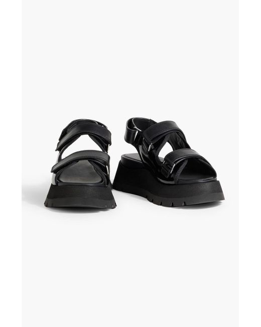 3.1 Phillip Lim Black Kate Leather Platform Slingback Sandals
