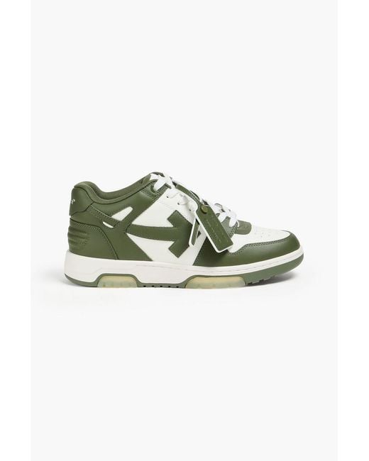 Off-White c/o Virgil Abloh Green Out Of Office Leather Sneakers for men
