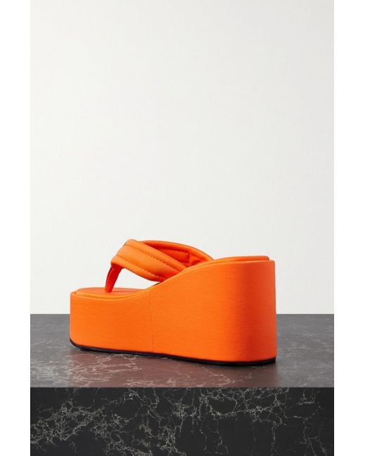Coperni Orange Logo-Appliquéd Neoprene Wedge Flip Flops