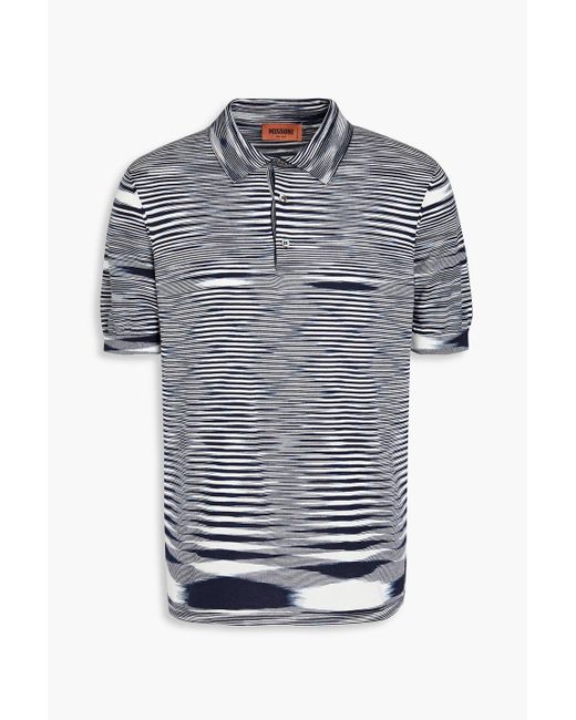 Missoni Gray Space-dyed Cotton-jersey Polo Shirt for men